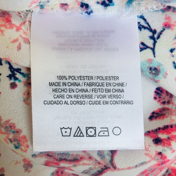 Tahari Pink Floral Tunic Blouse - Picture 7 of 7